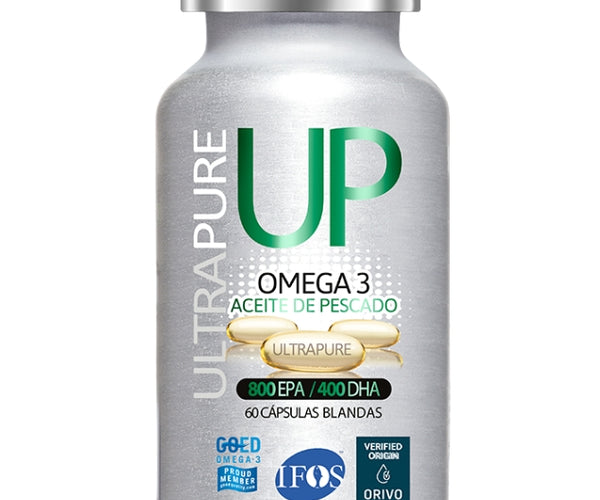 Omega 3 UP con Aceite de Pescado Ultra Pure 800 EPA/400 DHA, 60 Caps