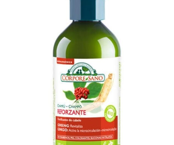 Champú Reforzante de Ginseng y Ginkgo, sin Parabenos, Colorantes Ni Siliconas, 300 ml