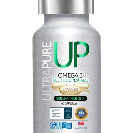 Omega 3 UP con Aceite de Pescado Ultra Pure 800 EPA/400 DHA, 60 Caps