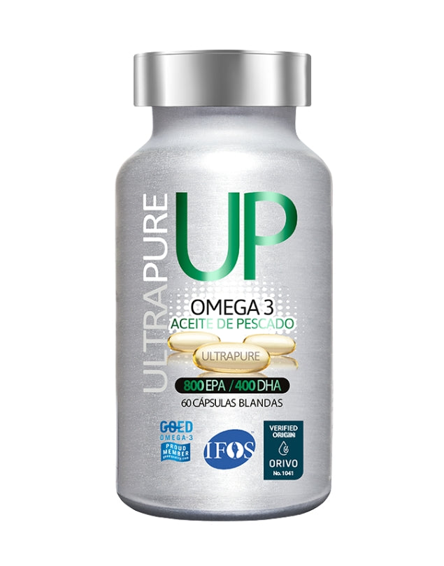 Omega 3 UP con Aceite de Pescado Ultra Pure 800 EPA/400 DHA, 60 Caps
