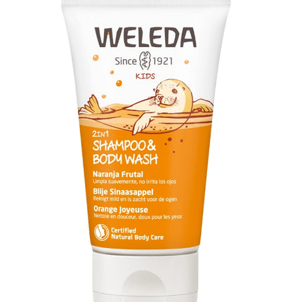 Champú y Gel de Ducha para Niños, Naranja Frutal, 150 ml