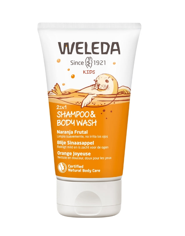 Champú y Gel de Ducha para Niños, Naranja Frutal, 150 ml