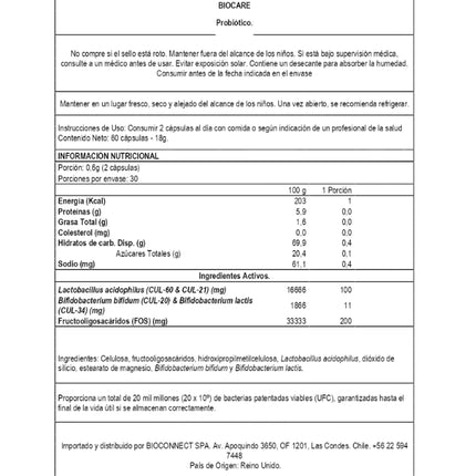 BioAcidophilus 20 billones, Probiótico, 60 Cáps