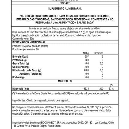 Magnesio en Polvo 90g