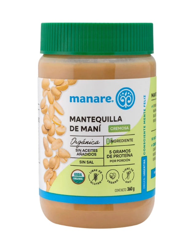 Mantequilla de maní orgánica, 360 g