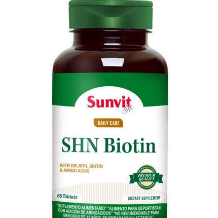 SHN Biotin, Biotina + Colágeno +Aminoácidos, 60 caps.