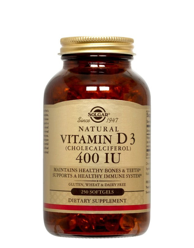 Vitamina D3 400 UI 250 softgels. Solgar – Mixgreen.cl