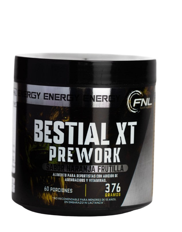 Pre Entrenamiento XT Prework Naranja Frutilla 376 grs, 60 porciones