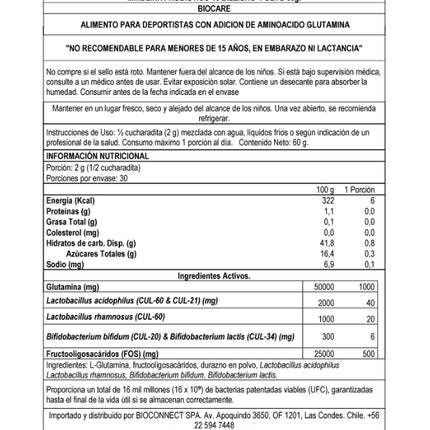 Mindlinx Probiótico en Polvo con Glutamina, 60 gr