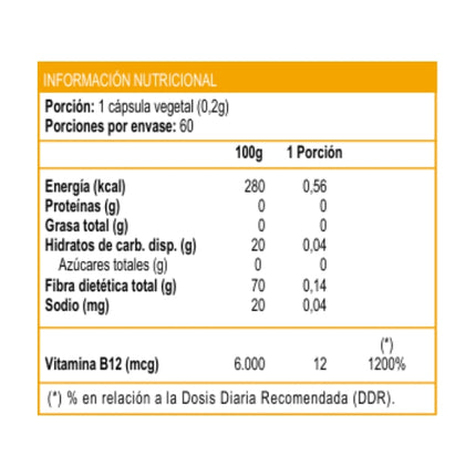 Vitamina B12 12 mcg, 60 cáps.