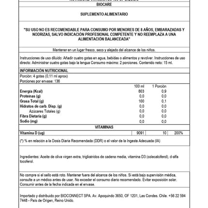 Nutrisorb Vitamina D3 Liquida, 15ml