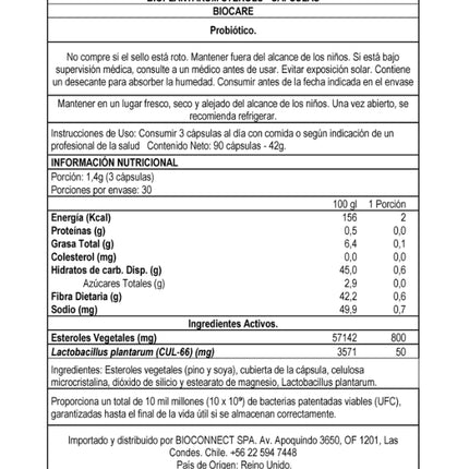 Bioplantarum Plus Sterols. Probióticos, 90 caps.