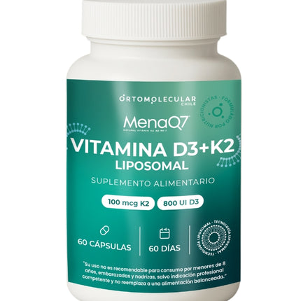 Vitamina D3+K2 MenaQ7 Liposomal, 60 cáps.