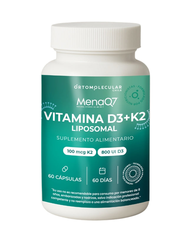 Vitamina D3+K2 MenaQ7 Liposomal, 60 cáps.