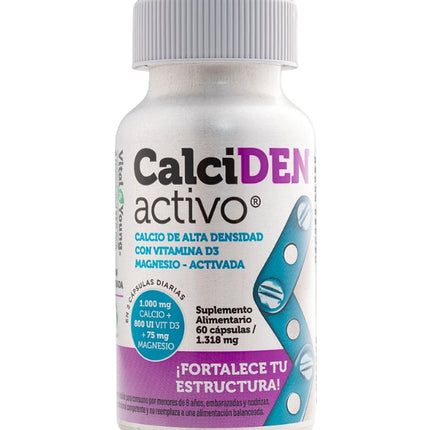 CalciDEN Activo, Calcio + Vit D3 + Magnesio, 1.318mg, 60 cáps.