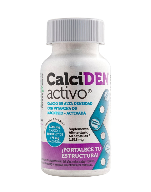 CalciDEN Activo, Calcio + Vit D3 + Magnesio, 1.318mg, 60 cáps.