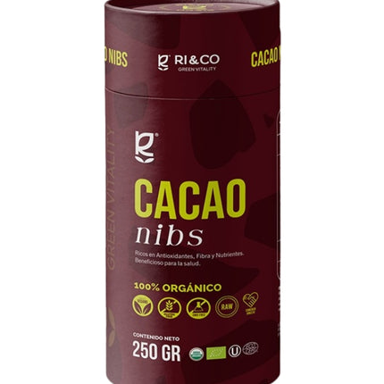 Cacao Nibs Orgánico en Grano, 250g