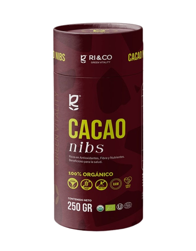 Cacao Nibs Orgánico en Grano, 250g