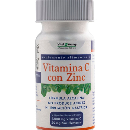 Vitamina C + Zinc, 610mg. 60 cáps