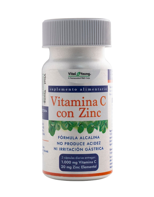Vitamina C + Zinc, 610mg. 60 cáps