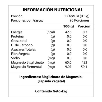 Magnesio Bisglicinato 500 mg, 90 caps.