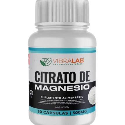 Citrato de Magnesio, 500 mg, 30 caps.