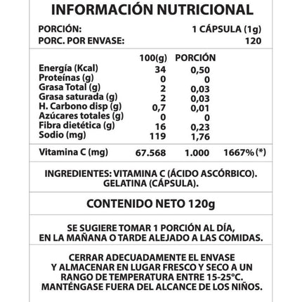 Vitamina C 1000 mg, 120 caps