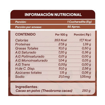 Cacao en Polvo Organico, 250g