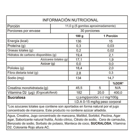 Creatina Monohidratada, Frutilla, 330 gr, 150 Gummies