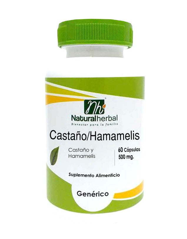 Castaño con Hamamellis 500 mg, 60 cap