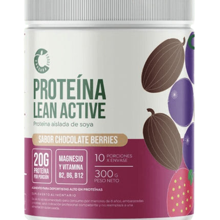Proteína Vegetal, Lean Active, Sabor Chocolate Berries, 300gr