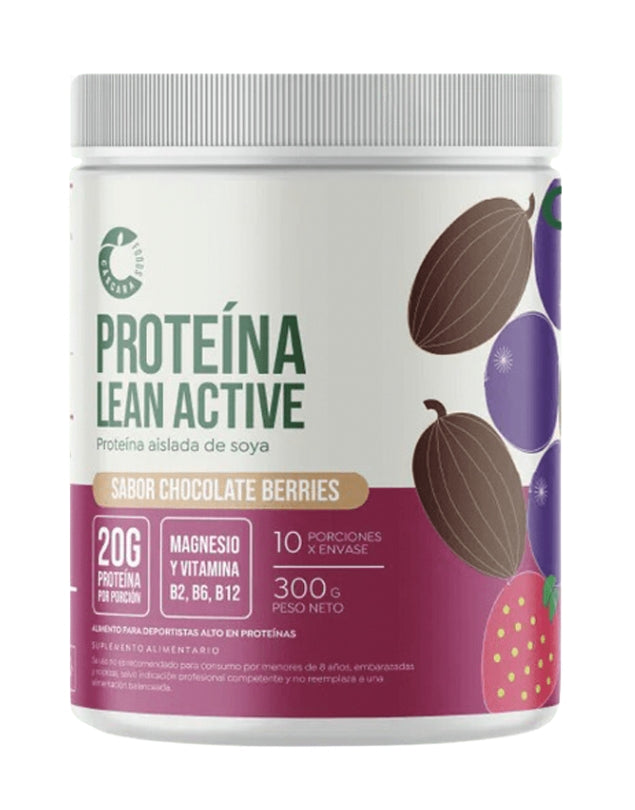 Proteína Vegetal, Lean Active, Sabor Chocolate Berries, 300gr