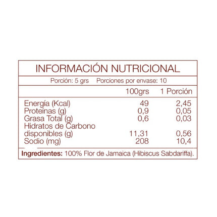 Infusión Flor De Jamaica, Hibiscus, 50g
