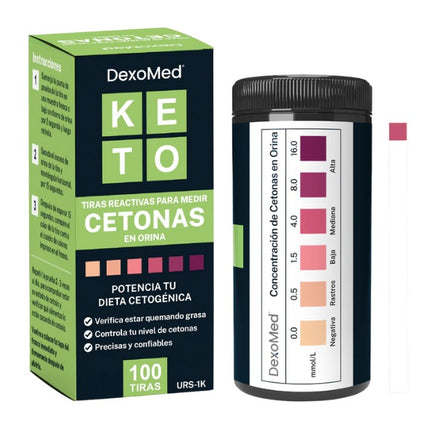 Tiras Reactivas, Medir Cetonas en Orina, 100 u