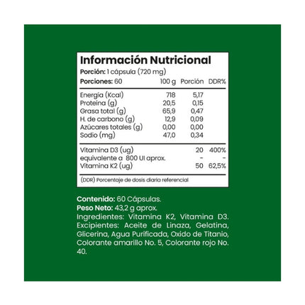 Vitamina K2+D3, 720mg, 60 caps