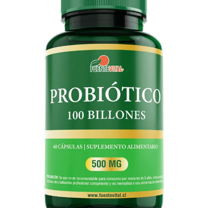 Probiótico 100 Billones, 500mg, 60 caps