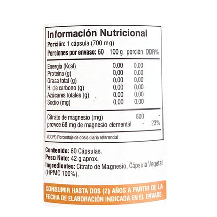 Magnesio Quelado, 700mg, 60caps