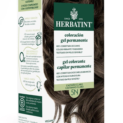 Tintura Permanente Natural, Castaño Claro Natural, 5N. 170 ml