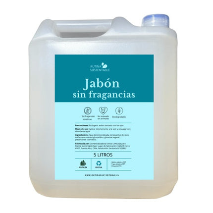 Jabón Líquido Sin Fragancias, 5 L