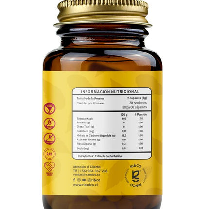 Berberine, 500 mg, 60 caps.