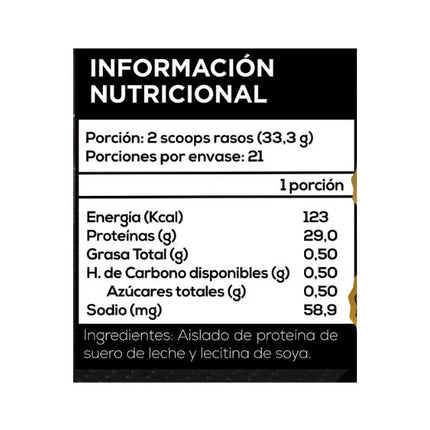 Isolate Protein, Proteína de Suero, Sin Sabor, 700 gr