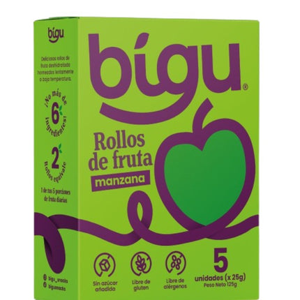Pack 5 unidades Rollos de Fruta Manzana, 125 g.