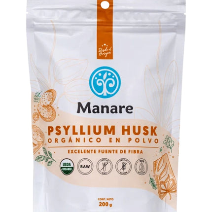 Psyllium Husk, Organico Polvo, 200 g