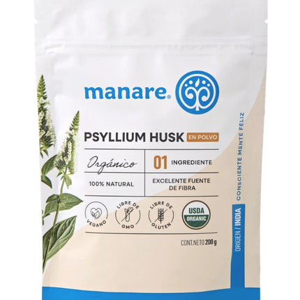 Psyllium Husk, Organico Polvo, 200 g