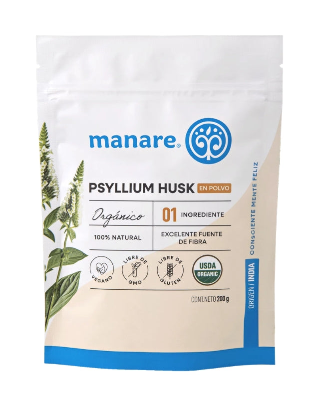 Psyllium Husk, Organico Polvo, 200 g