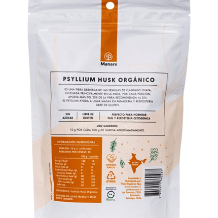 Psyllium Husk, Organico Polvo, 200 g