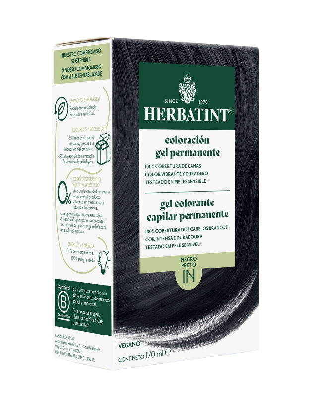 Tintura Permanente Natural, Negro, 1N. 170 ml