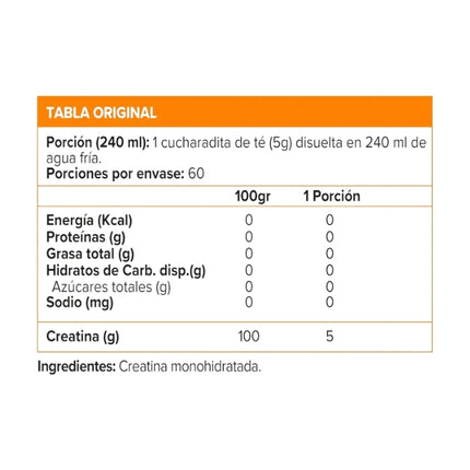 Creatina, Monohidrata, Sin Sabor, Creatine Powder, 300gr