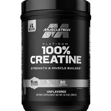 Creatina Platinum, Sin Sabor, Monohidratada, 400g.