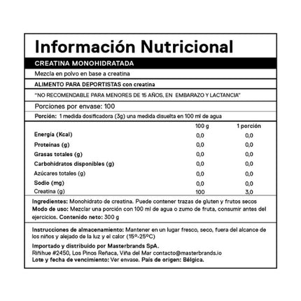 Creatina Monohidratada, Sin Sabor, 300g